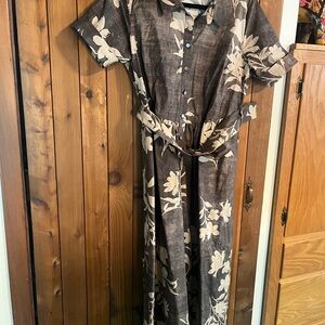 Spartina 449 Gray and White Floral Blouse
